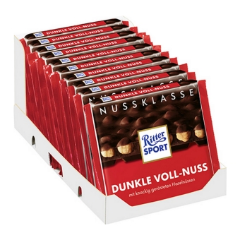 Ritter Sport - Dunkle Voll-Nuss - 10x 100g