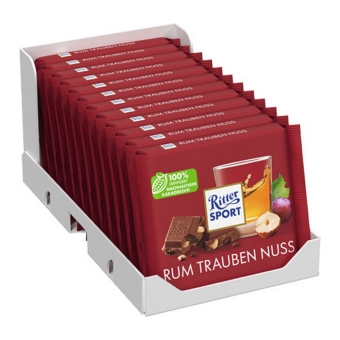Ritter Sport - Rum Trauben Nuss - 12x 100g
