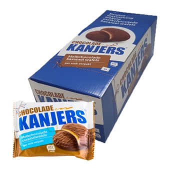 Kanjers - Schokoladen-Karamell-Waffeln - 24er
