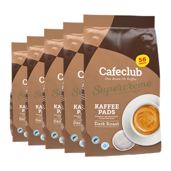 Caféclub - Supercreme Kaffeepads Dark Roast - 5x 56 pads
