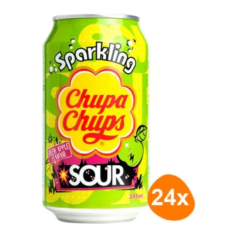 Chupa Chups - Sparkling Sour Green Apple Soda - 24x 345ml