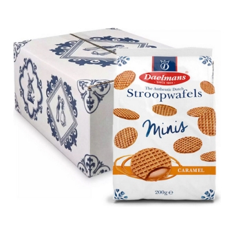 Daelmans - Mini Karamell Stroopwafels im Beutel - 12x 200g