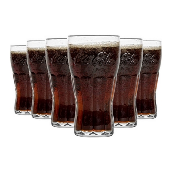 Coca-Cola - Relief-Glas 200ml - 6-er Set