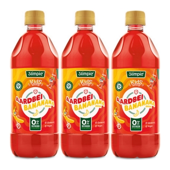 Slimpie - Erdbeere Banane Kids Limonaden-Sirup - 3x 580ml