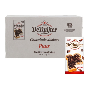 De Ruijter - Zartbitter Schokoladen Flocken - 80x 15g