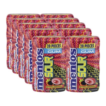 Mentos - Sour Gum Strawberry Zuckerfrei - 10x 28er