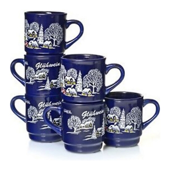 VanWell - Glühweinbecher (Blau) 200ml - 6-er Set