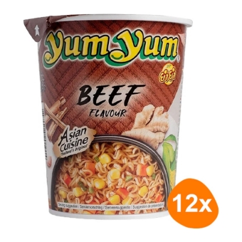 Yum Yum - Instant Nudeln Rindfleisch - 12 Becher