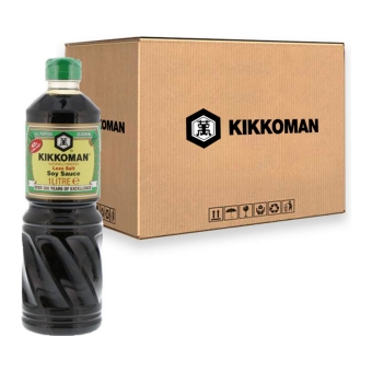 Kikkoman - Sojasauce (Weniger Salz) - 6x 1 ltr