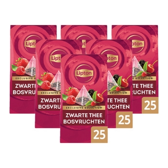 Lipton - Exclusive Selection Schwarzer Tee Waldfrüchte - 6x 25 Teebeutel