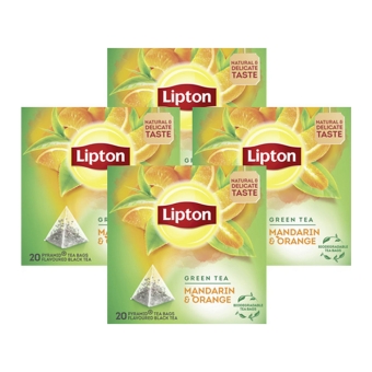 Lipton - Grüner Tee Mandarin & Orange - 4x 20 Teebeutel