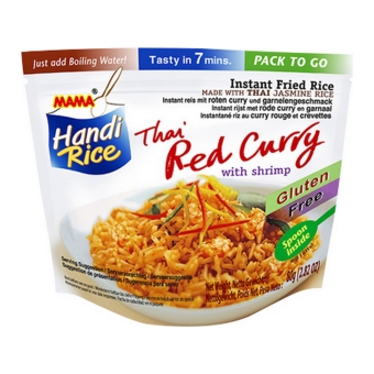 Mama Handi Rice - Gebackenem Instant-Reis Roten Thai-Curry mit Garnelen - 10 Beutel