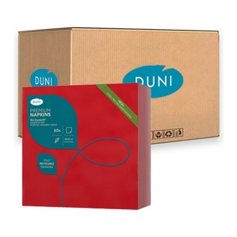 Duni - Bio Dunisoft Servietten Rot 40x40 cm - 6x 60Stk
