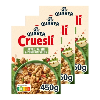 Quaker - Cruesli Apfel & Rosinen - 3x 450g