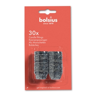 Bolsius – Aluminium-Kerzenhalter silberfarben – 24 x 30 Stück