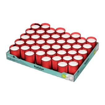 Bolsius – Clear Cup Plus – Rot – 40 Stück