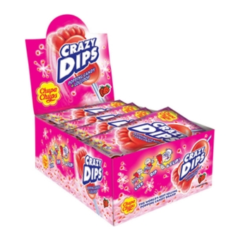 Chupa Chups - Crazy Dip Erdbeer - 24-er