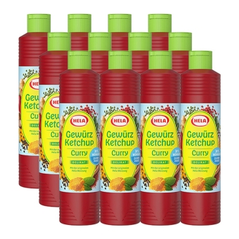 Hela - Gewürz Ketchup Curry Delikat light (30% weniger Zucker) - 12x 800ml