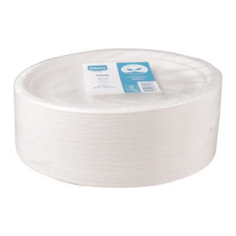 Depa - Bord Rond Wit Karton 18cm - 100 stuks