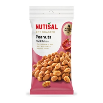 Nutisal - Trocken Geröstete Erdnüsse Chiliflocken - 14x 60g