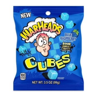 Warheads - Blue Raspberry Cubes Beutel - 12x 99g
