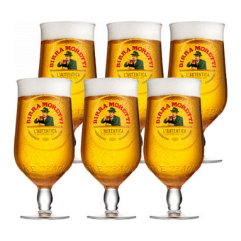 Birra Moretti - Bierglas 500ml - 6 Stück