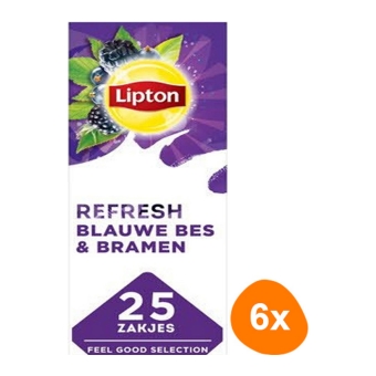 Lipton - Feel Good Selection Schwarzer Tee Blaubeere & Brombeeren - 6x 25 Teebeutel