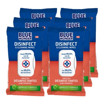 Blue Wonder - Hygienische Tücher - 6x 72 Tücher
