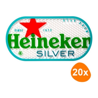 Heineken - Biermatte Silver (23cm x 16.5cm) - 20 Stück