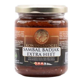 Koningsvogel - Chilipaste/Sambal Badjak Extra Scharf - 6x 280g 