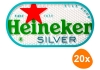 Heineken - Biermatte Silver (23cm x 16.5cm) - 20 Stück