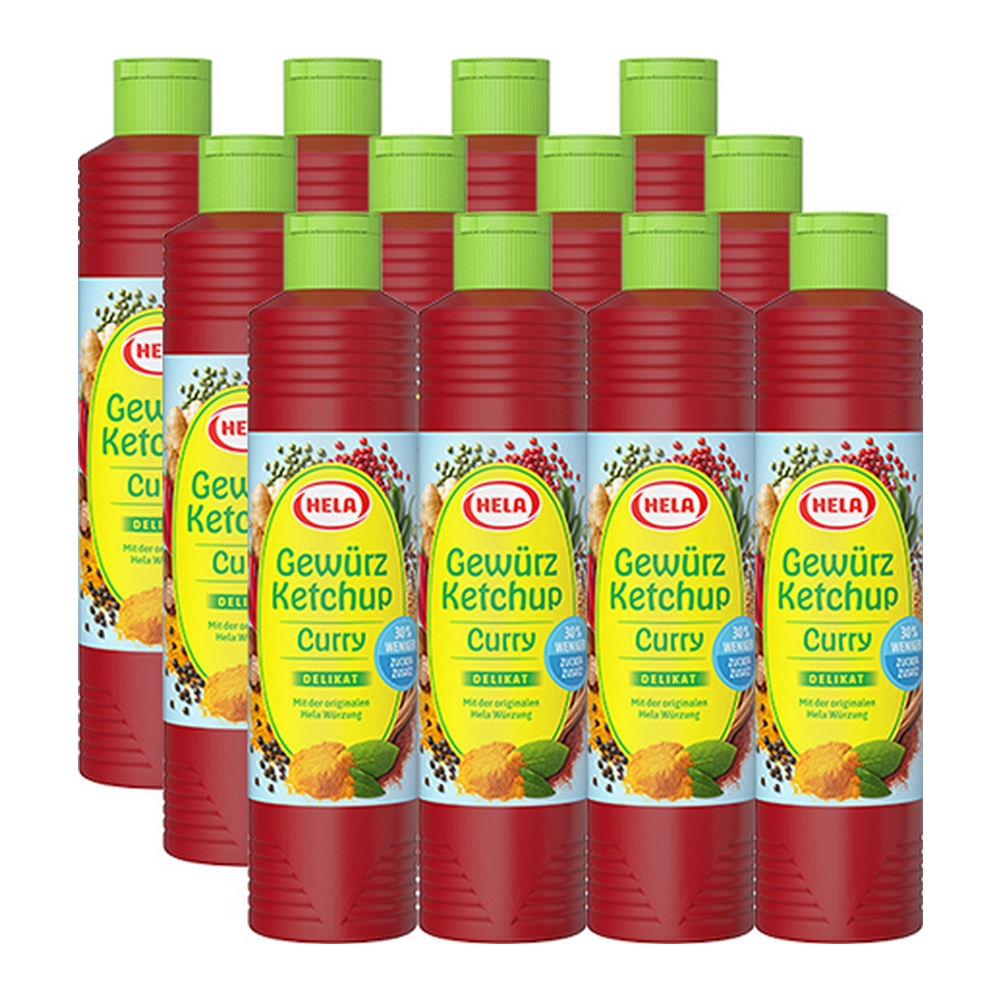 Hela - Gewürz Ketchup Curry Delikat light (30% weniger Zucker) - 12x ...