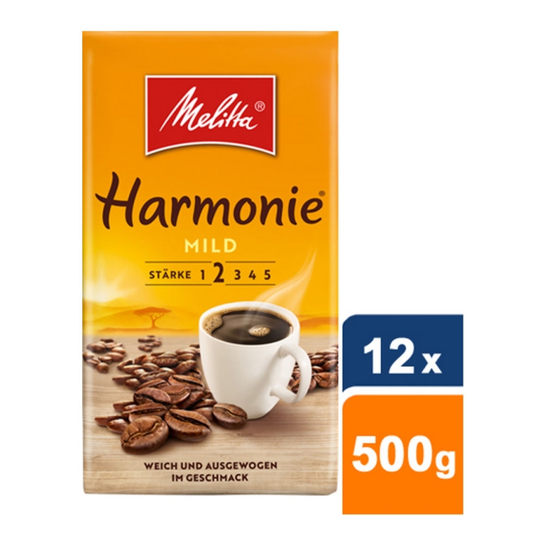 Melitta - Harmonie Mild Gemahlener Kaffee - 12x 500g