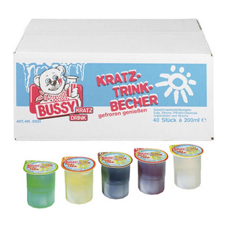Bussy - Kratzeis Trinkbecher Mix - 40x 200ml