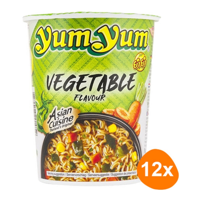 Yum Yum - Instant Nudeln Gemüse - 12 Becher