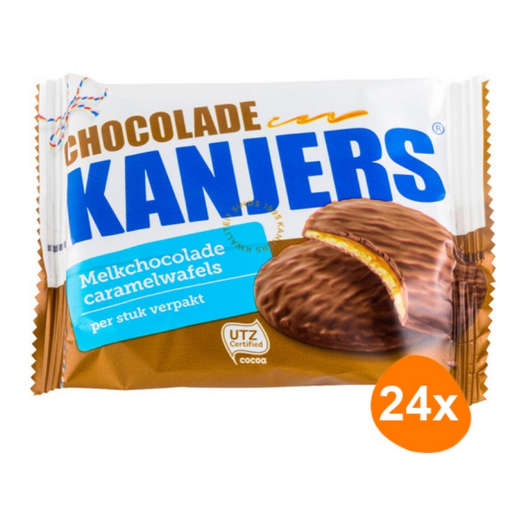 Kanjers - Schokoladen-Karamell-Waffeln - 24er