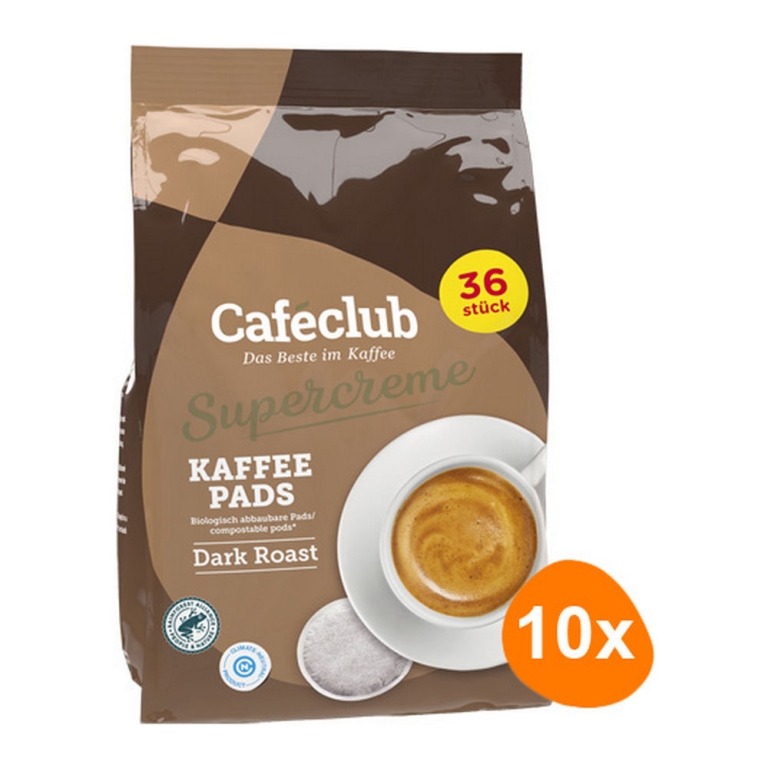 Caféclub - Supercreme Kaffeepads Dark Roast - 10x 36 pads