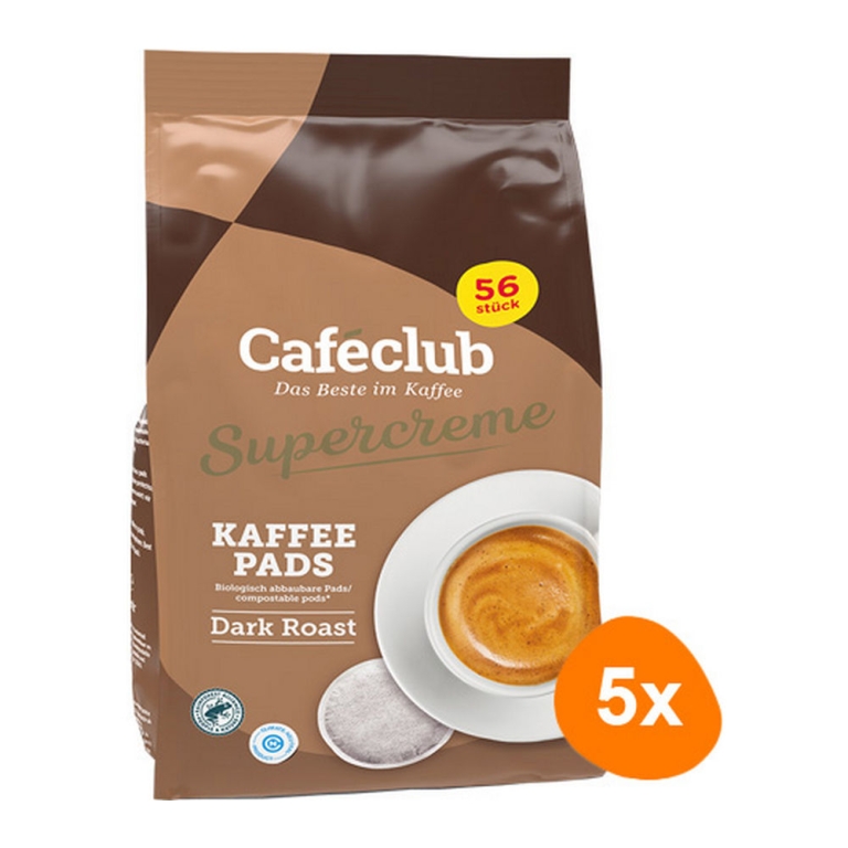 Caféclub - Supercreme Kaffeepads Dark Roast - 5x 56 pads