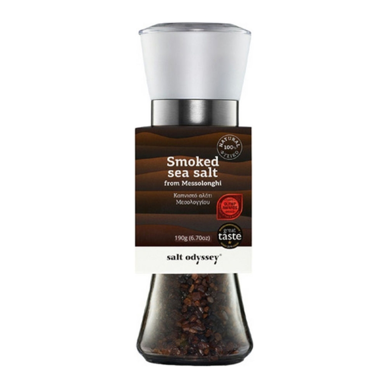Salt Odyssey – Geräuchertes Meersalz aus Messolonghi (Mühle) – 190g