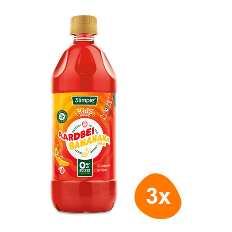 Slimpie - Erdbeere Banane Kids Limonaden-Sirup - 3x 580ml