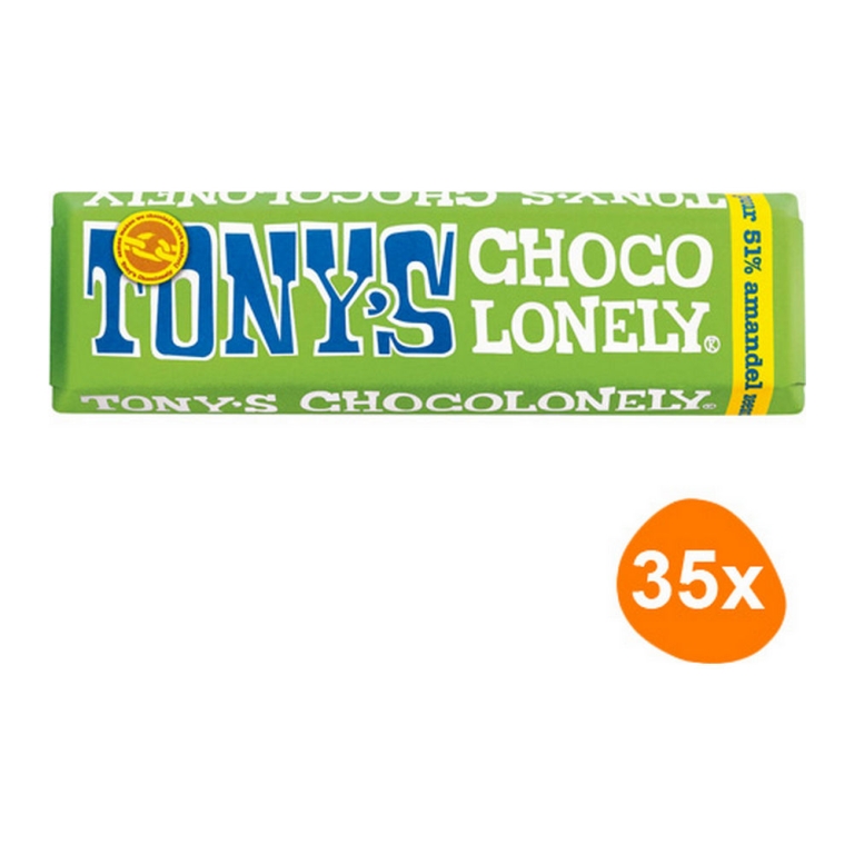 Tony's Chocolonely - Zartbitterschokolade Mandel Meersalz - 35x 47g