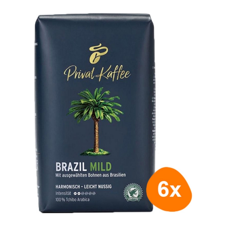 Tchibo - Privat Kaffee Brazil Mild Bohnen - 6x 500g