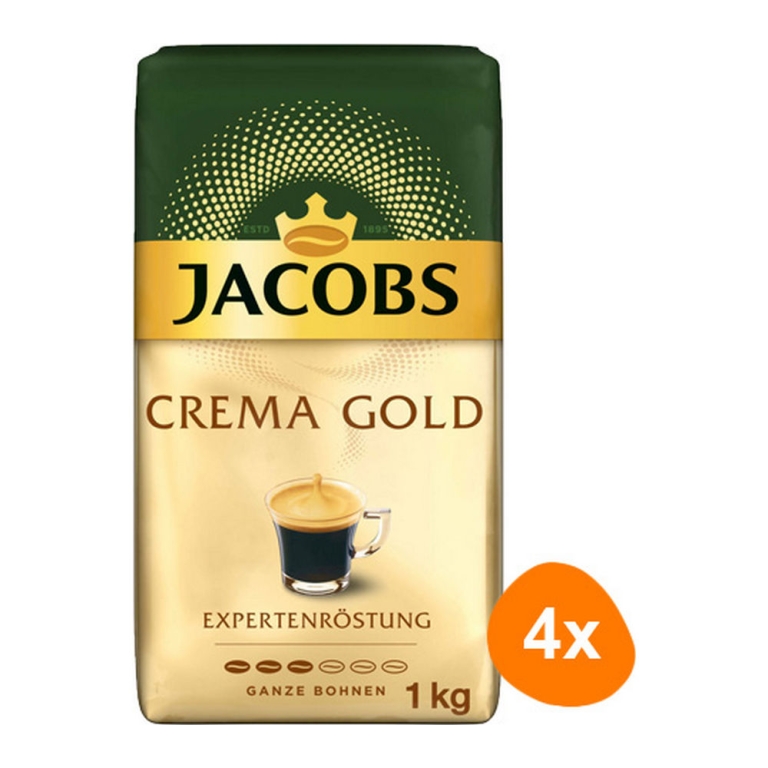 Jacobs - Expertenröstung Crema Gold Bohnen - 4x 1kg