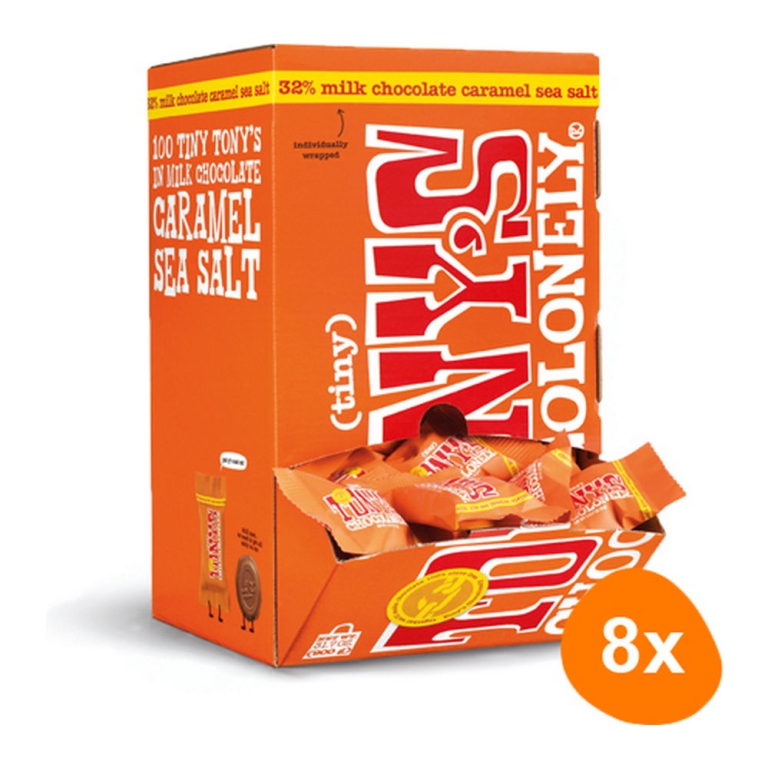 Tony's Chocolonely - Tiny Tony's Vollmilchschokolade Karamell Meersalz - 8x 900g