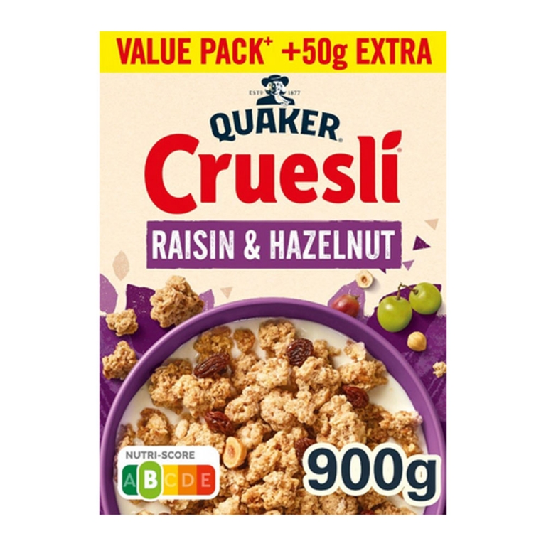 Quaker - Cruesli Rosinen & Haselnuss - 900g
