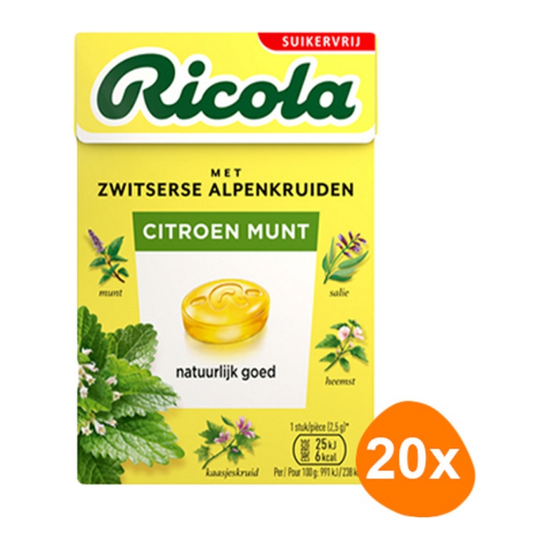 Ricola - Zitronenmelisse Ohne Zucker - 20x 50g