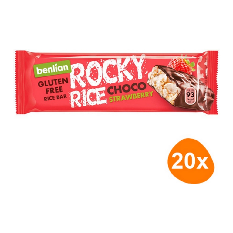 Benlian - Rocky Rice Choco Strawberry - 20 Riegel