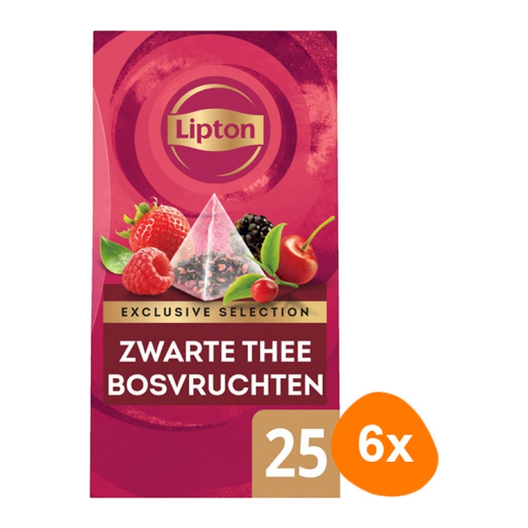 Lipton - Exclusive Selection Schwarzer Tee Waldfrüchte - 6x 25 Teebeutel