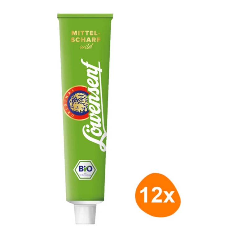 Löwensenf - Mustard Mittelscharf (Mild) BIO - 12x 200ml