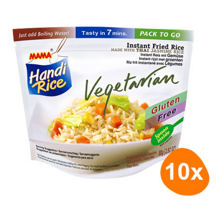 Mama Handi Rice - Gebackenem Instant-Reis Vegetarisch - 10 Beutel